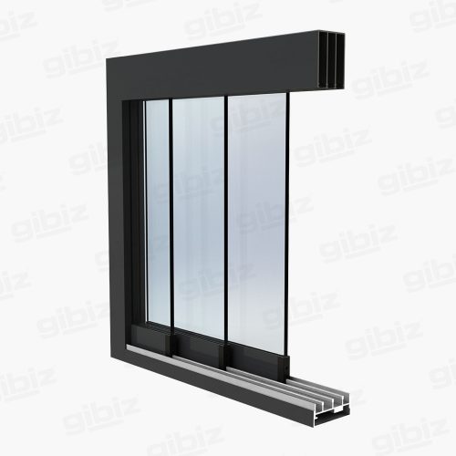 Gibiz Sliding Door 3 sporen 3 delig_Zwart