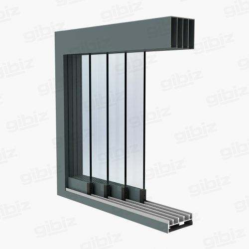 Gibiz Sliding Door 4 sporen 4 delig_Antraciet