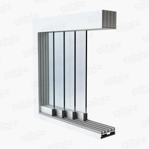 Gibiz Sliding Door 4 sporen 4 delig_Creme Wit