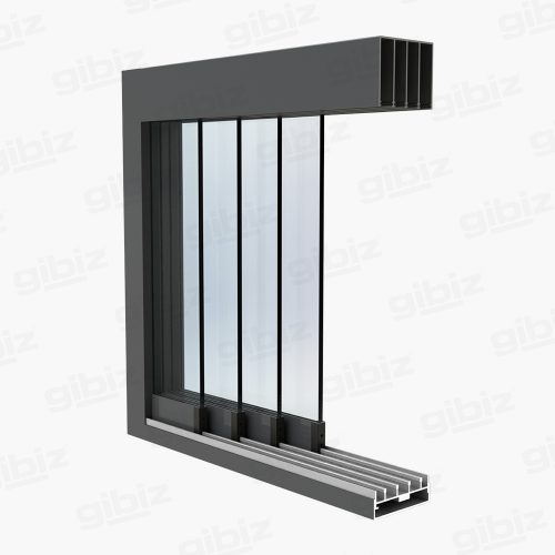 Gibiz Sliding Door 4 sporen 4 delig_Zwart