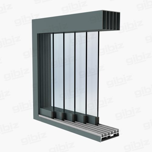 Gibiz Sliding Door 5 sporen 5 delig_Antraciet