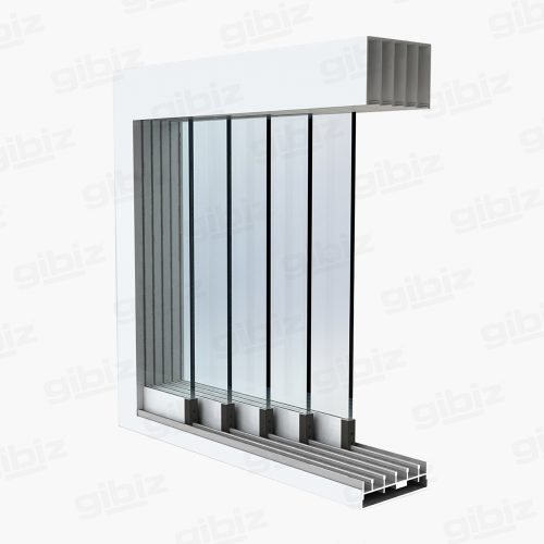 Gibiz Sliding Door 5 sporen 5 delig_Creme Wit