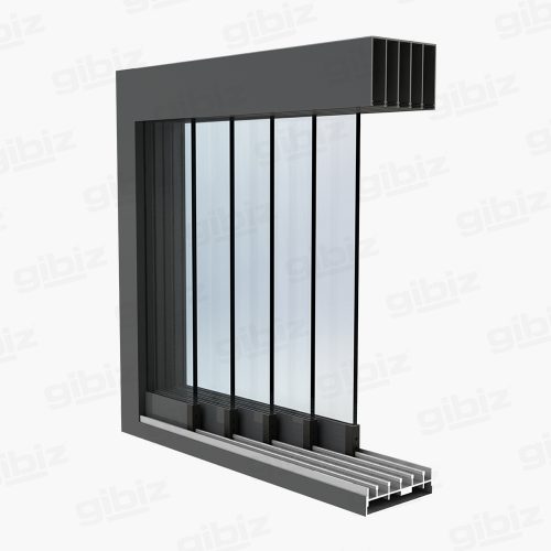 Gibiz Sliding Door 5 sporen 5 delig_Zwart