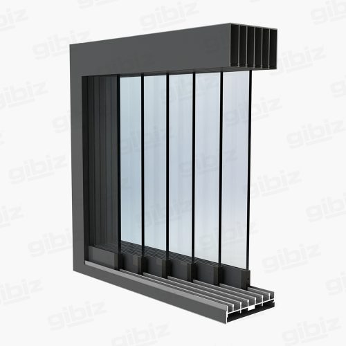 Gibiz Sliding Door 6 sporen 6 delig_Zwart